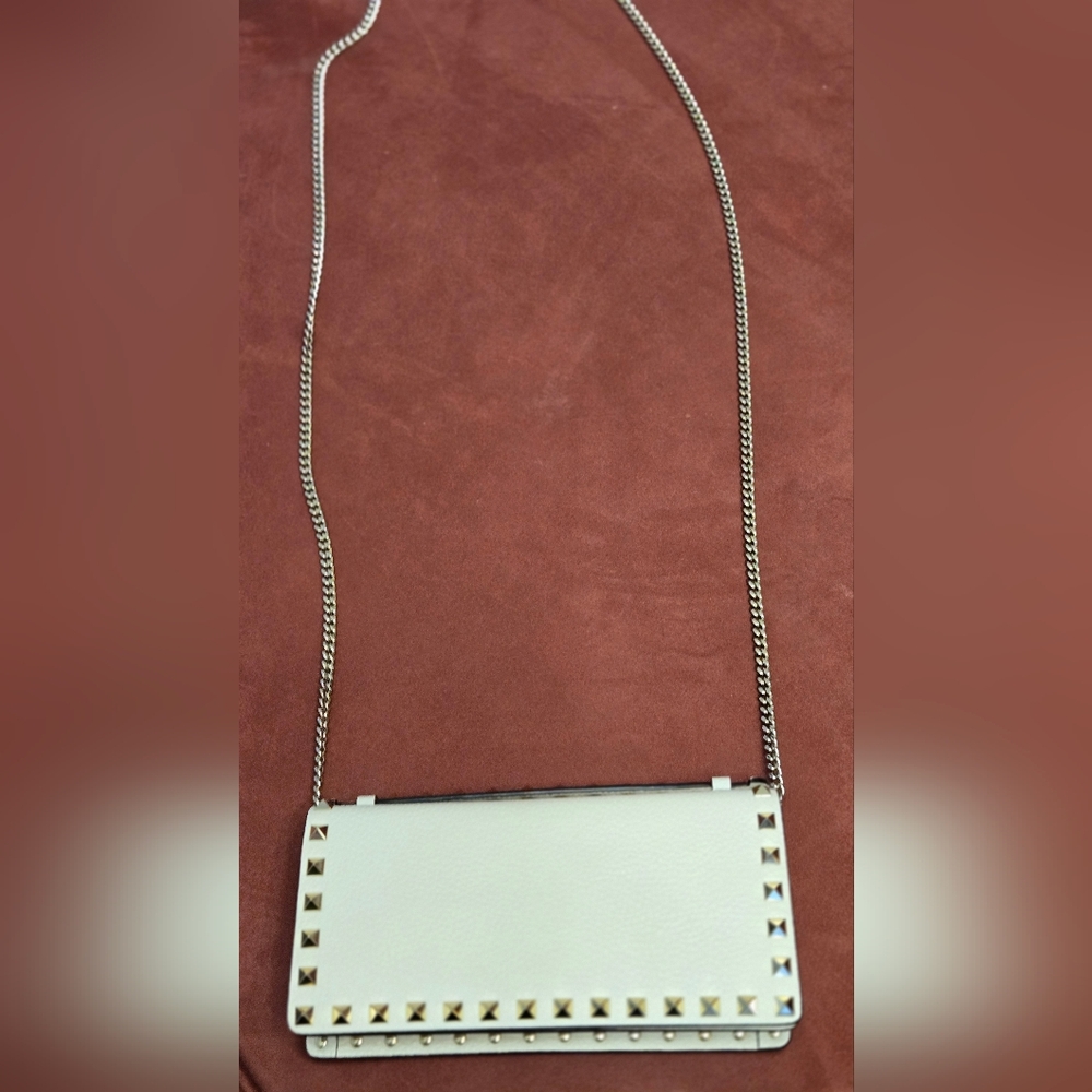 Valentino Garavani Cream Studded Handbag - Picture 6 of 10